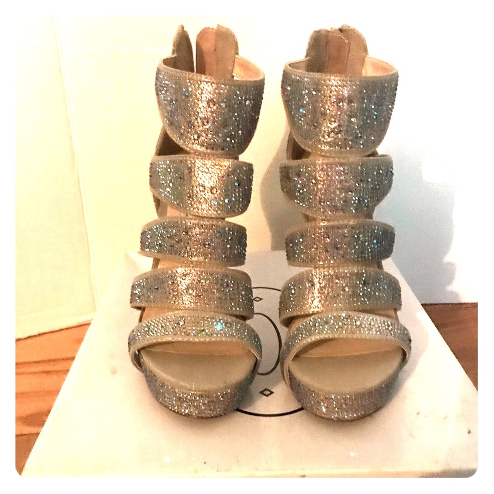 Steve Madden Champagne Rhinestone stilettos